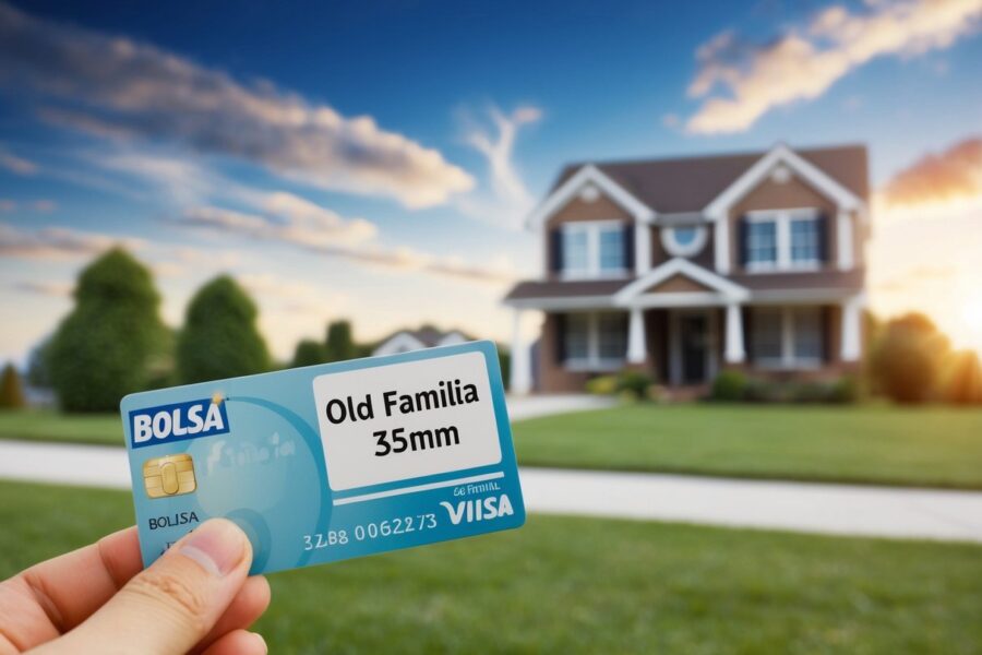 A velha casa de uma família se desvanece na distância enquanto eles se mudam para um novo endereço, deixando para trás seu cartão do Bolsa Família.