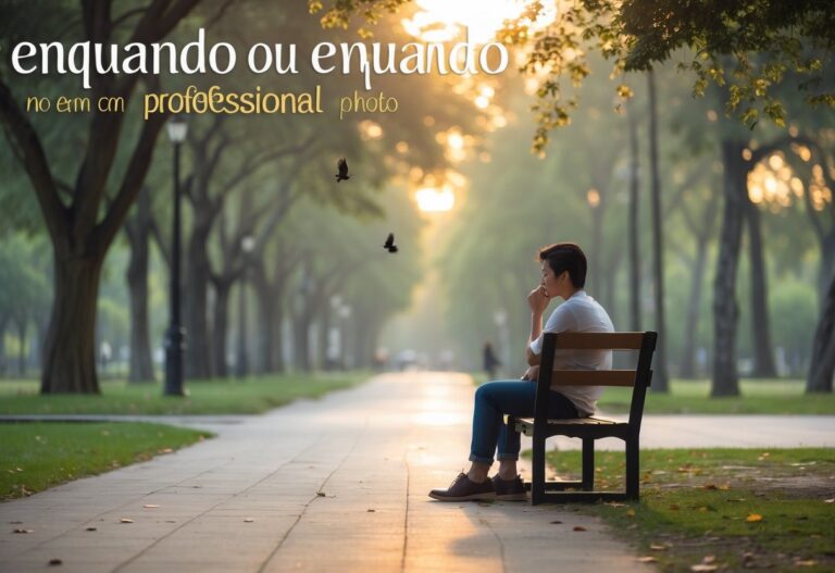 Pessoa sentada em um banco de parque, olhando pensativa em um ambiente tranquilo com árvores e luz suave do sol.